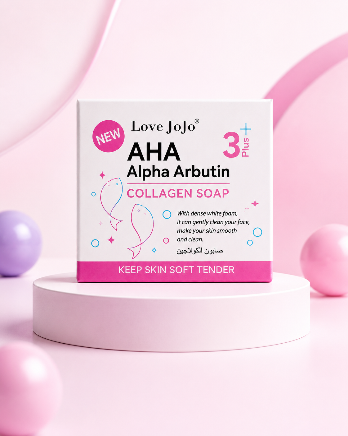 Love JoJo AHA Alpha Arbutin 3 Plus Collagen Soap